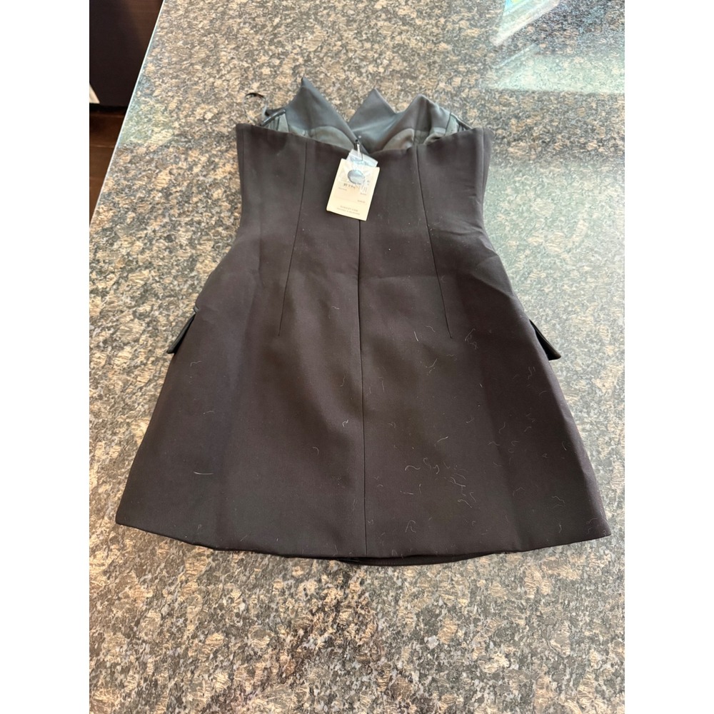 Bardot Arvess Strapless Mini Dress Black Tuxedo Double Breasted Size 4 60070DB - Picture 6 of 8
